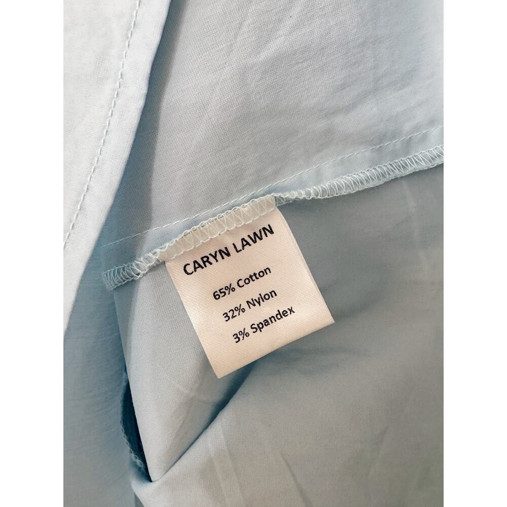 Caryn Lawn Kimberly Ruffle Collar Preppy Poplin Dress Light Blue Size M - Picture 5 of 5